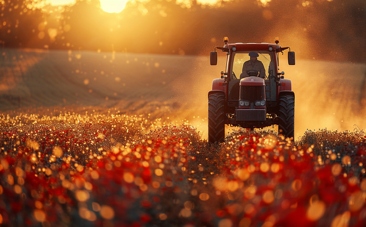 rolnik jedzie traktorem