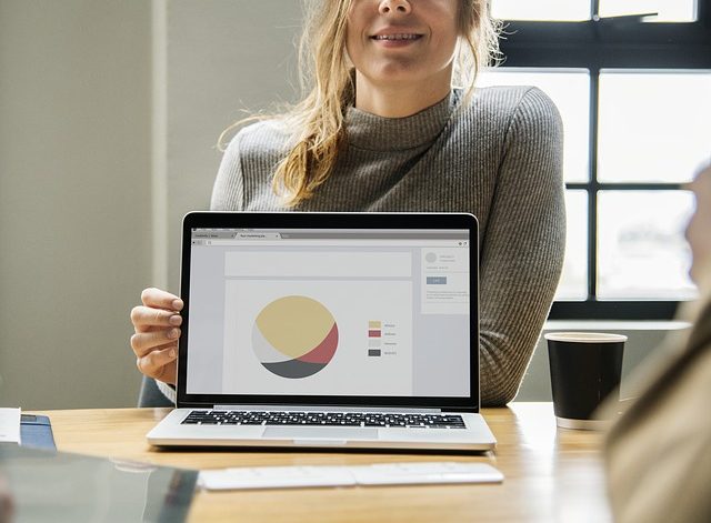 diagram na ekranie laptopa